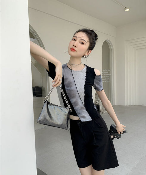 Color Block Cut-Out Top